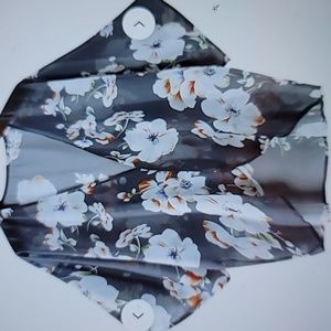 Floral Print Open Front Cover-Up Blouse
